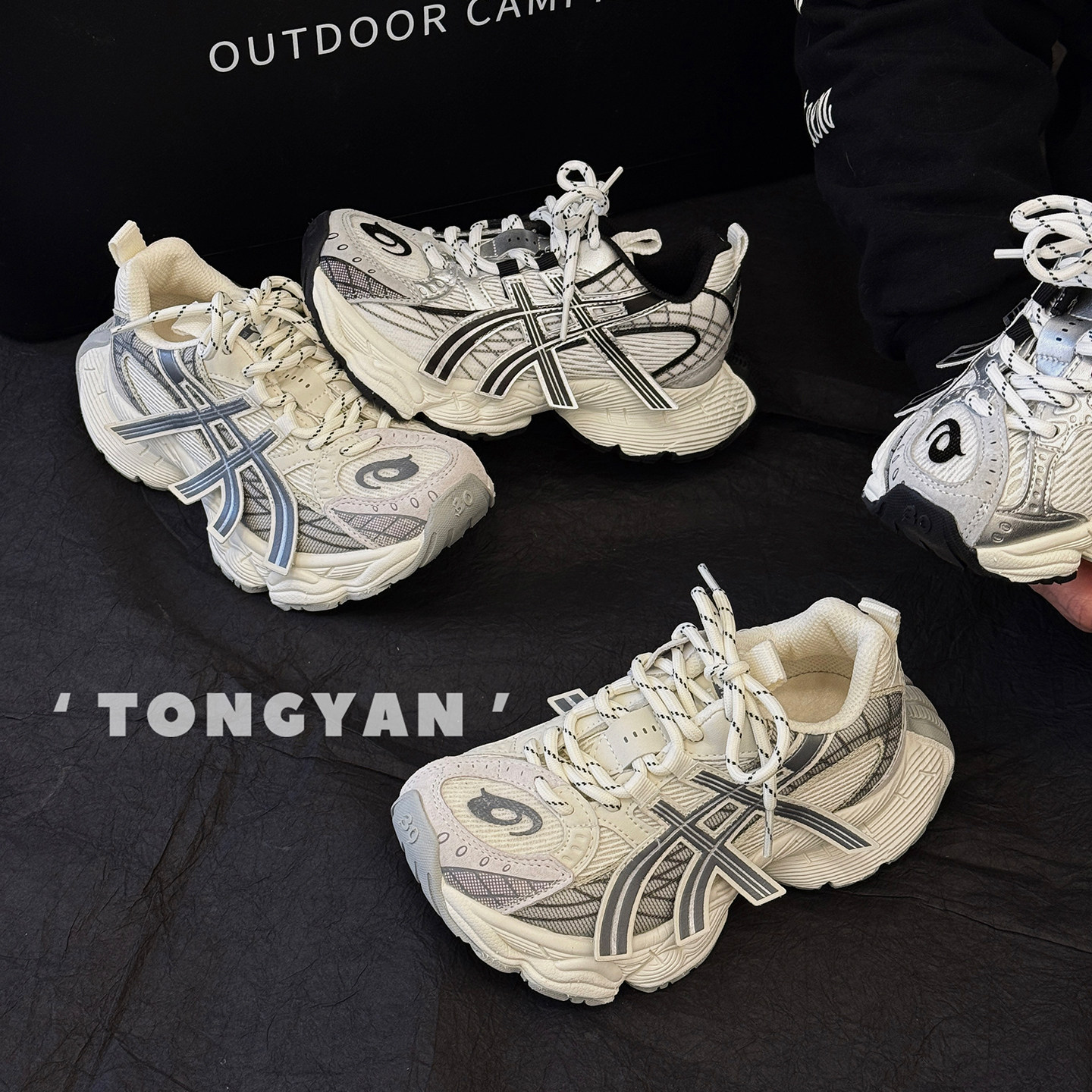 男童运动鞋2026春新款童鞋女童老爹鞋儿童软底小白鞋透气魔术贴鞋主图