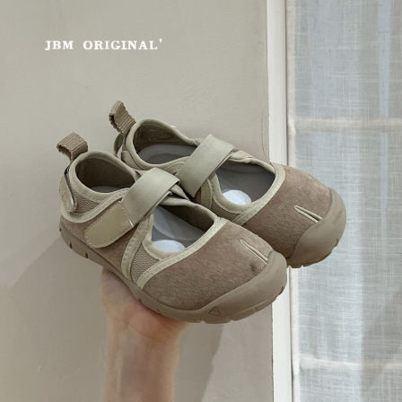 JBM 2026春季新款儿童魔术贴防踢单鞋中大童免系带浅口休闲运动鞋