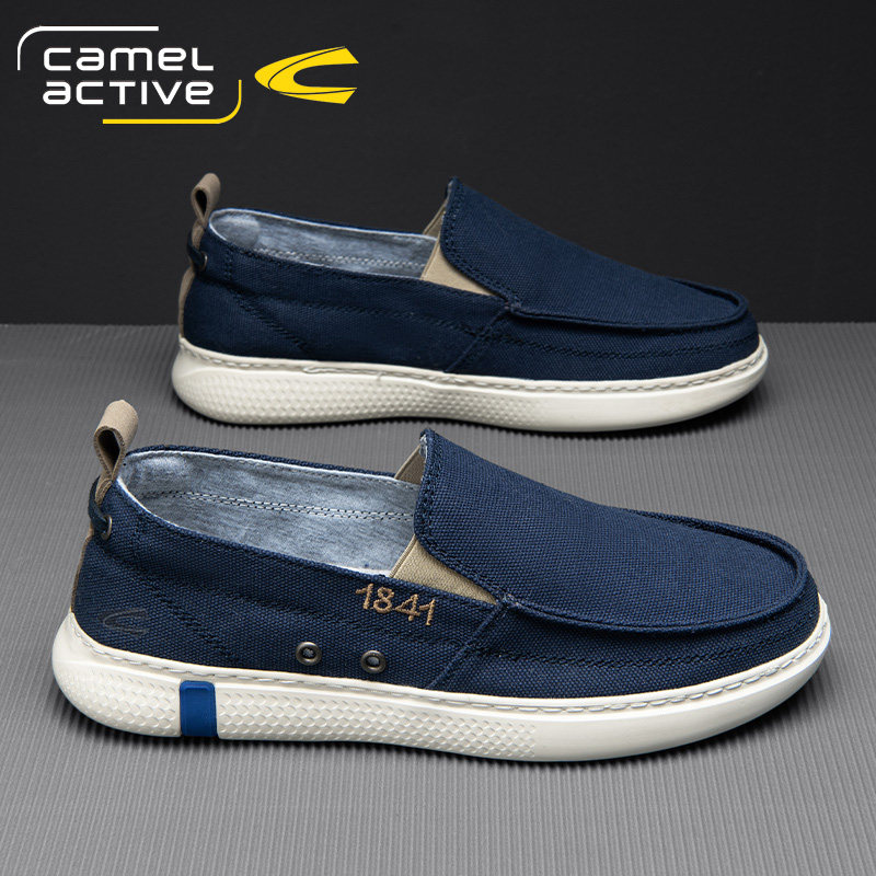 德国骆驼动感帆布鞋男夏季软底透气一脚蹬乐福豆豆鞋老北京布鞋男主图