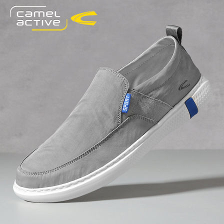 德国骆驼动感帆布鞋男夏季软底一脚蹬乐福鞋冰丝雨伞布老北京布鞋