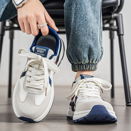 男鞋2026夏季新款透气潮牌百搭休闲运动鞋青少年跑步厚底阿甘潮鞋