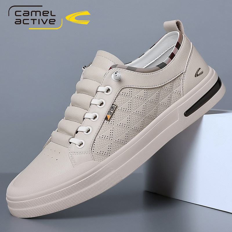 德国骆驼动感男鞋春夏时尚百搭休闲板鞋防滑软底内增高透气小白鞋主图