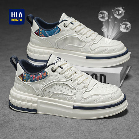 海澜之家鞋子男2026新款夏季透气休闲板鞋增高运动小白鞋潮流百搭