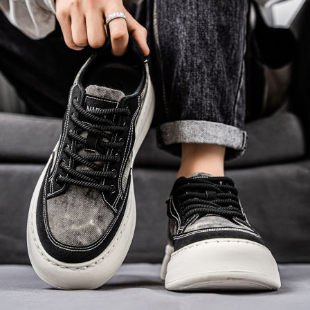 男鞋2026新款春季青少年运动厚底韩版潮流高级感休闲百搭增高板鞋