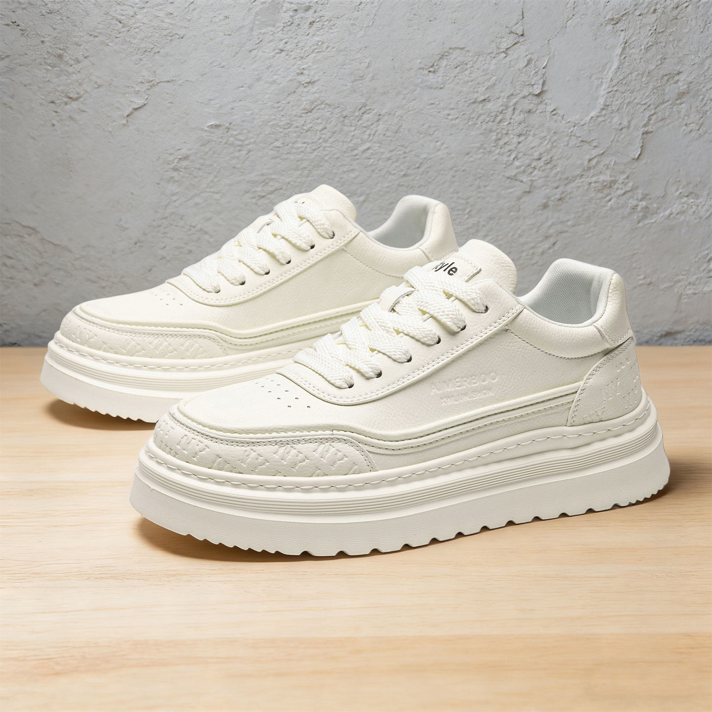 男生鞋子2026新款夏季透气百搭厚底小白鞋增高青少年白色休闲板鞋主图