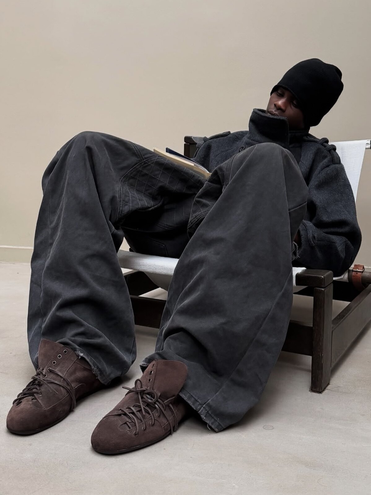 No faith studios 异形解构麂皮平底足球德训头层牛皮复古运动鞋主图