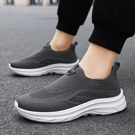 张凯丽老人鞋男款2026新款夏季透气一脚蹬爸爸鞋中老年舒适运动鞋