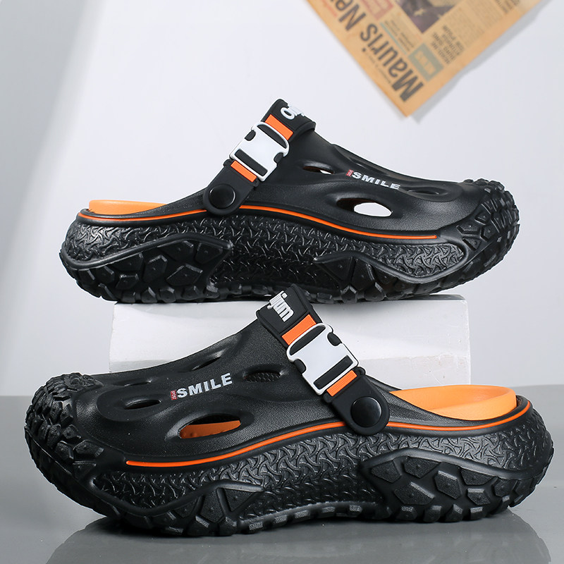 洞洞鞋男款夏季外穿防滑厚底增高包头拖鞋户外开车大尺码45沙滩凉鞋主图