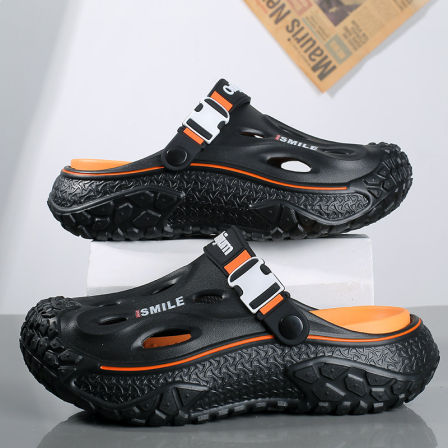 洞洞鞋男款夏季外穿防滑厚底增高包头拖鞋户外开车大尺码45沙滩凉鞋