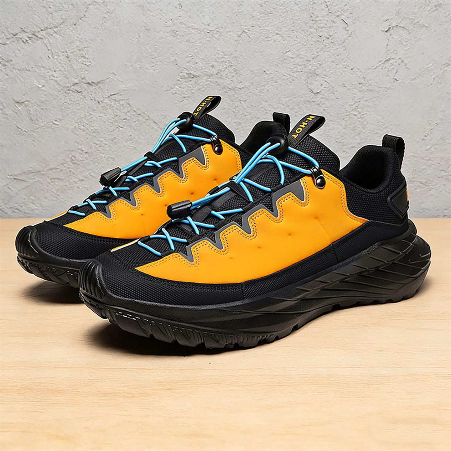 夏透气男款鞋子青少年户外运动潮鞋免系带耐磨厚底徒步防滑登山鞋主图