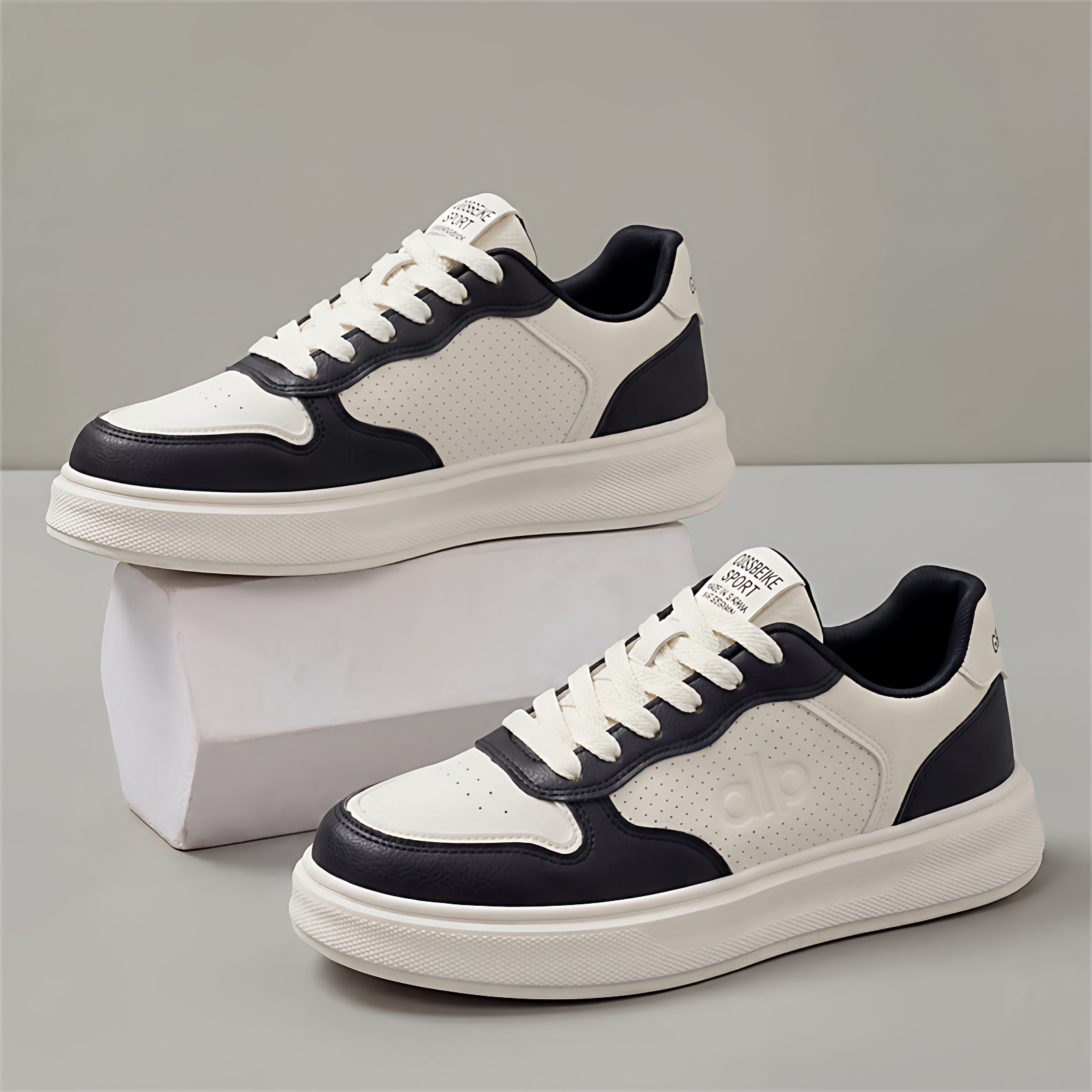 男鞋夏季透气2026新款爆款潮流百搭休闲板鞋子男士运动厚底小白鞋主图