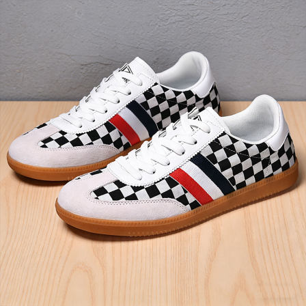 平底德训鞋男夏季透气休闲牛筋底耐磨男鞋青少年潮流百搭真皮板鞋