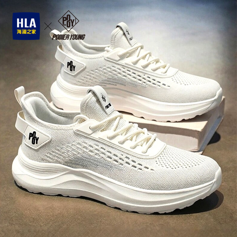 海澜之家鞋子男鞋运动2026新款春夏季厚底增高时尚网面透气鞋男款主图