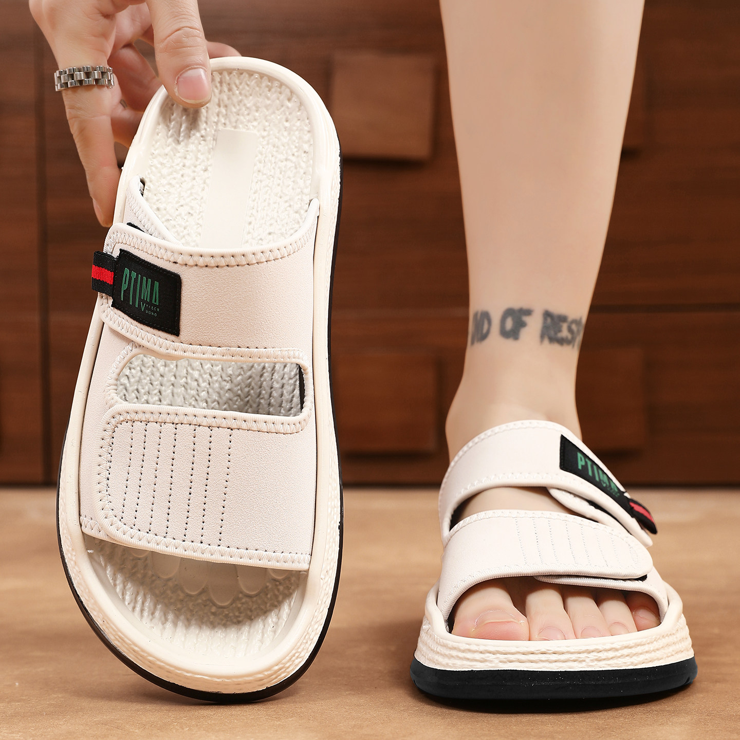 凉鞋男款夏季外穿防滑耐磨软底凉拖鞋男士户外开车两用运动沙滩拖鞋主图