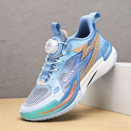 夏季单网镂空男生运动鞋防臭透气网鞋青少年中大童防滑旋转扣跑鞋