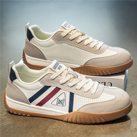 德训男鞋夏季潮流百搭休闲板鞋青少年防滑运动轻便软底阿甘小白鞋