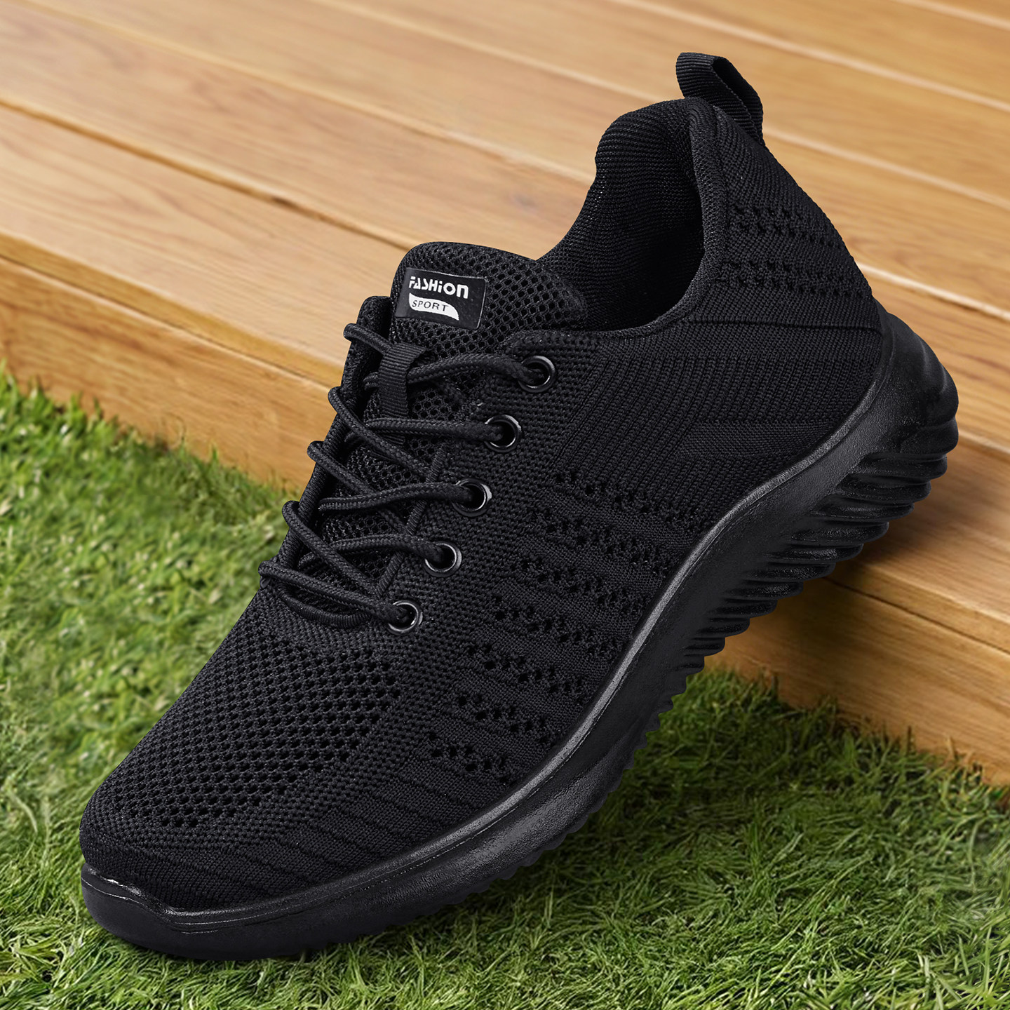 老北京布鞋男春秋透气防滑黑色工作网鞋中老年休闲舒适运动爸爸鞋主图