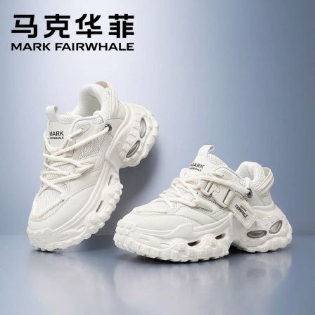 马克华菲老爹鞋男款夏季透气2026新款网面运动鞋男潮流厚底增高鞋