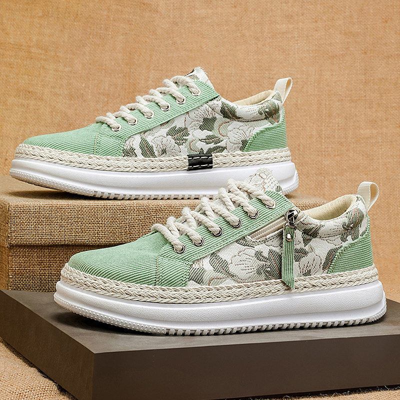 帆布鞋男款春季青少年软底防滑运动板鞋男士刺绣印花百搭休闲布鞋主图