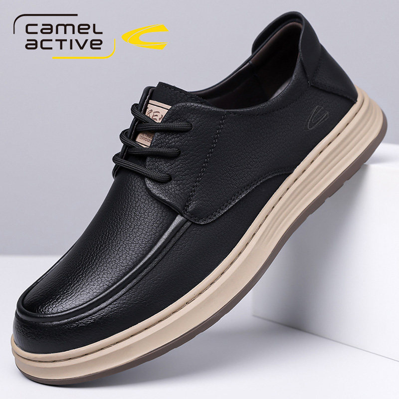 德国骆驼动感男鞋2026新款商务休闲小皮鞋百搭休闲韩版厚底结婚鞋主图