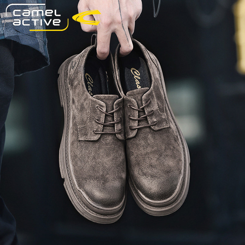 德国骆驼动感男鞋春季真皮低帮工装鞋复古休闲皮鞋韩版马丁鞋短靴主图