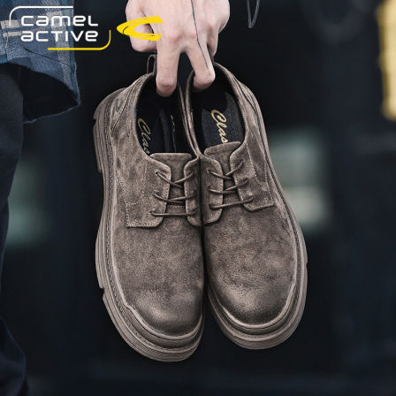 德国骆驼动感男鞋春季真皮低帮工装鞋复古休闲皮鞋韩版马丁鞋短靴