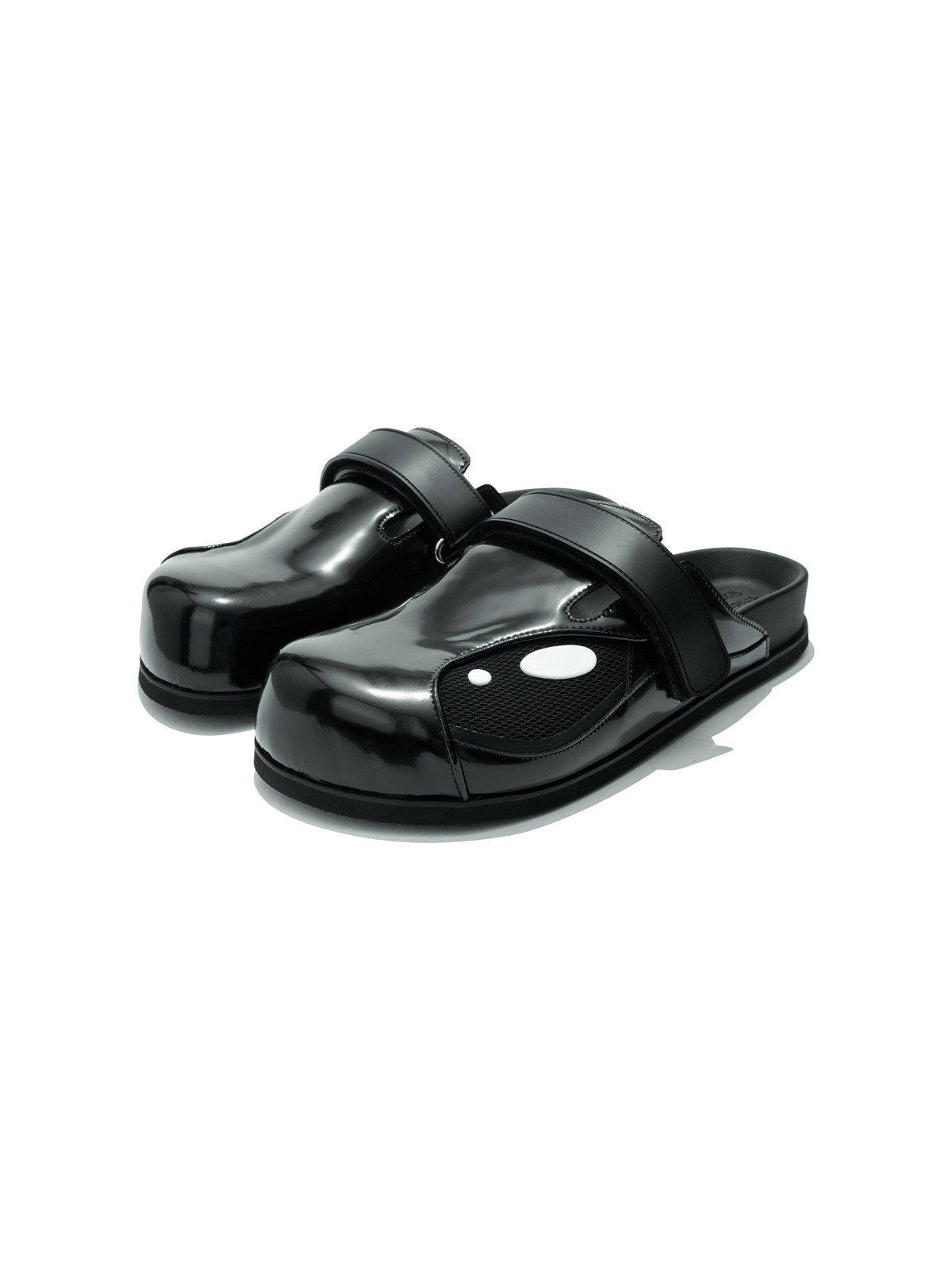 厚底勃肯鞋男士夏季户外懒人一脚蹬平底外穿透气包头半拖方头皮鞋主图