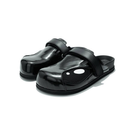 厚底勃肯鞋男士夏季户外懒人一脚蹬平底外穿透气包头半拖方头皮鞋