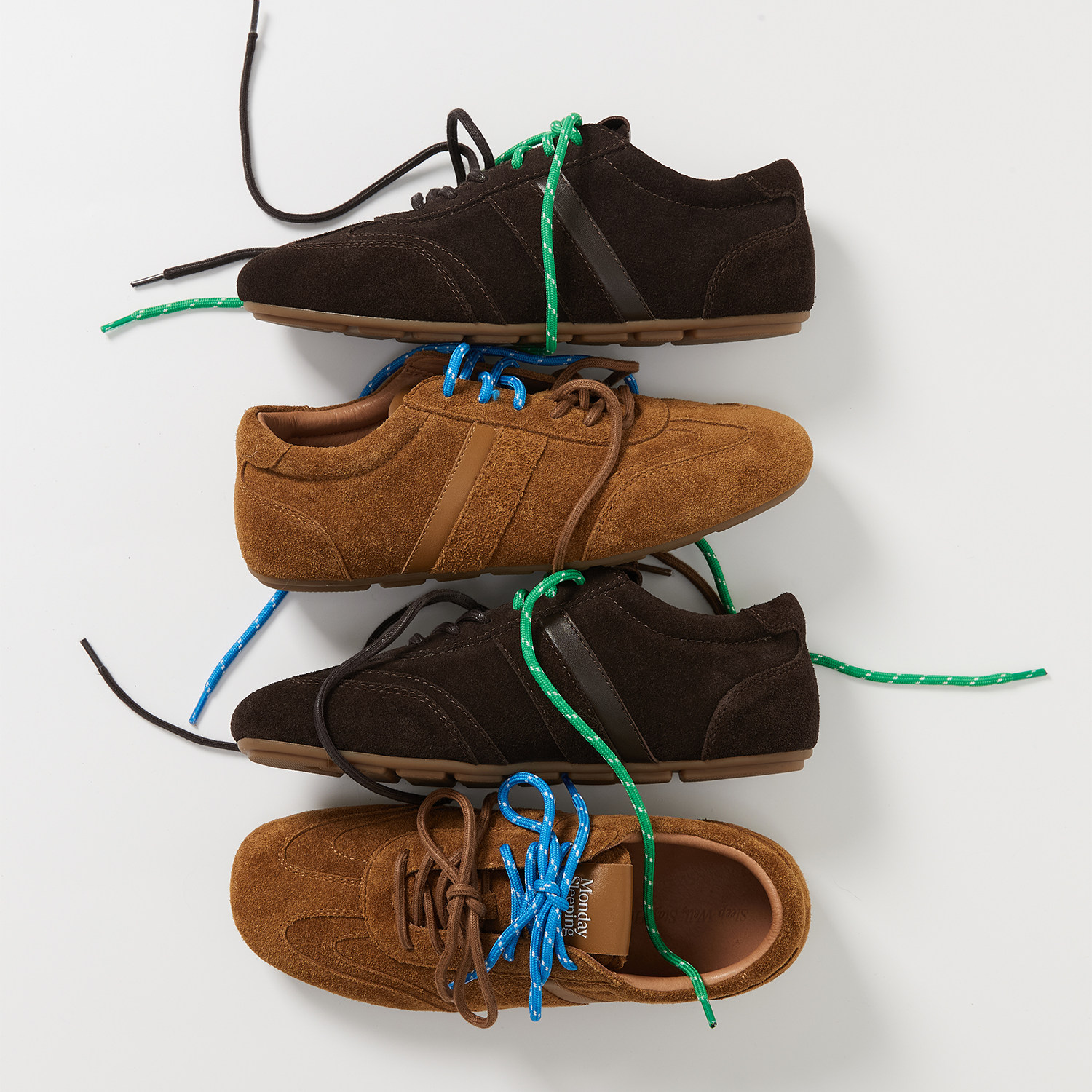 MondaySleepingClub云梦轻盈反绒牛皮复古薄底德训鞋主图