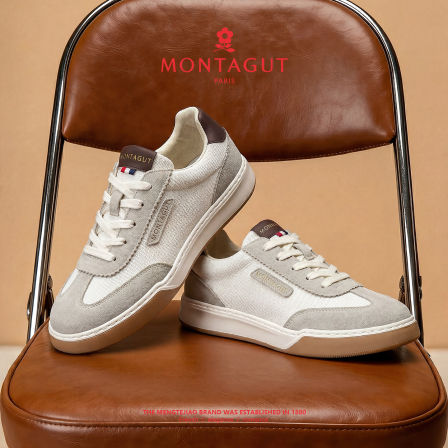 梦特娇品牌时尚德训鞋男款夏季透气阿甘板鞋春季百搭休闲小白鞋子