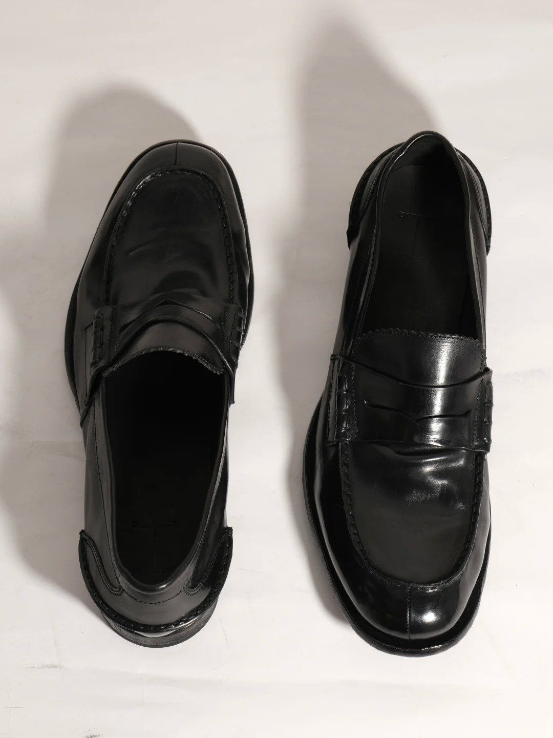 褶皱做旧乐福鞋男豆豆鞋懒人一脚蹬尖头德比正装商务通勤休闲皮鞋主图