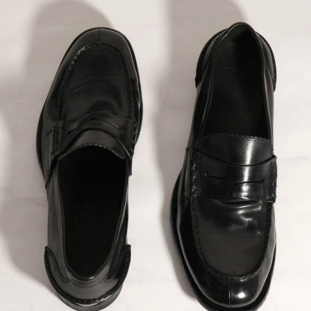 褶皱做旧乐福鞋男豆豆鞋懒人一脚蹬尖头德比正装商务通勤休闲皮鞋