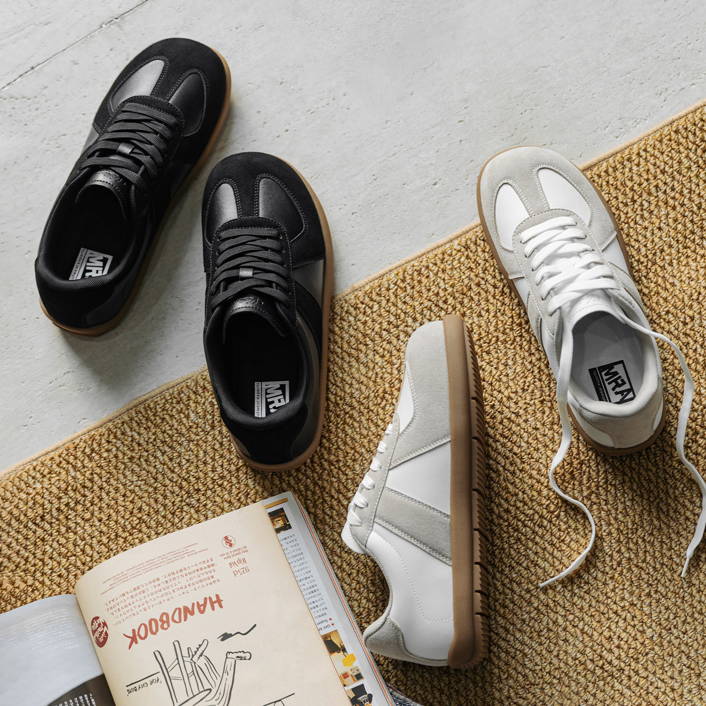 【蜜蜂欢乐社】MRA宽头德训鞋男款2026通勤百搭板鞋主图