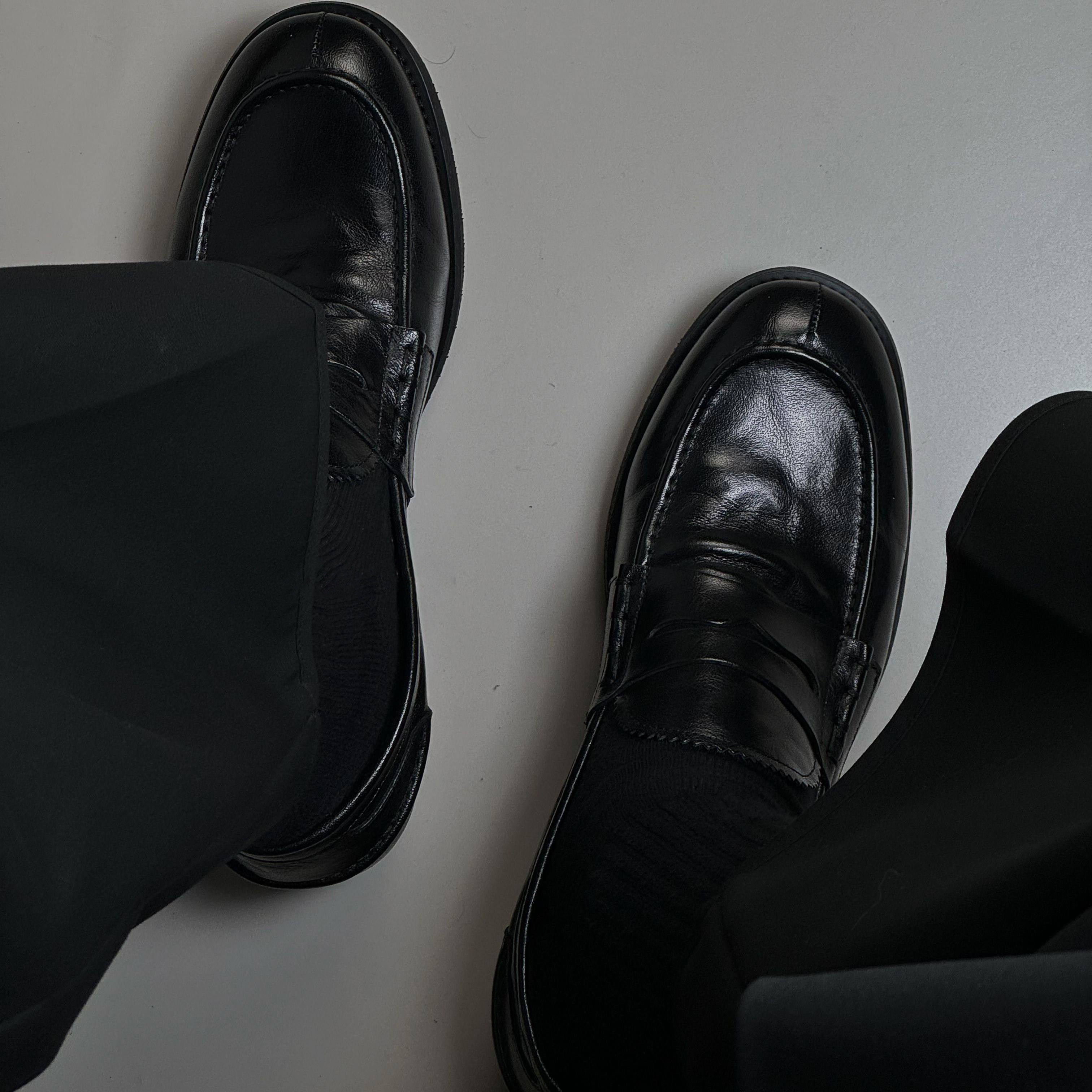 新款乐福鞋男款懒人一脚蹬豆豆鞋休闲薄底方头德比鞋通勤休闲皮鞋主图