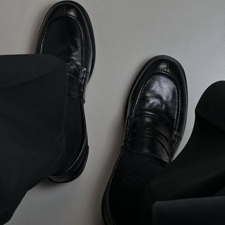 新款乐福鞋男款懒人一脚蹬豆豆鞋休闲薄底方头德比鞋通勤休闲皮鞋