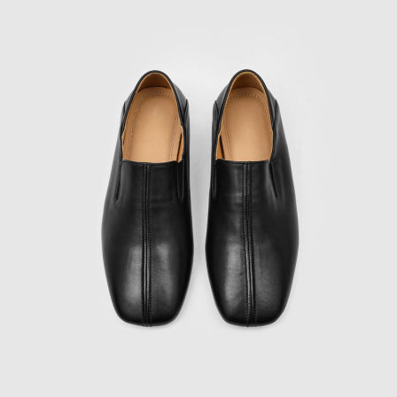 RZAAZ 复古方头僧侣鞋两穿浅口平底乐福单鞋薄底休闲皮鞋男懒人鞋