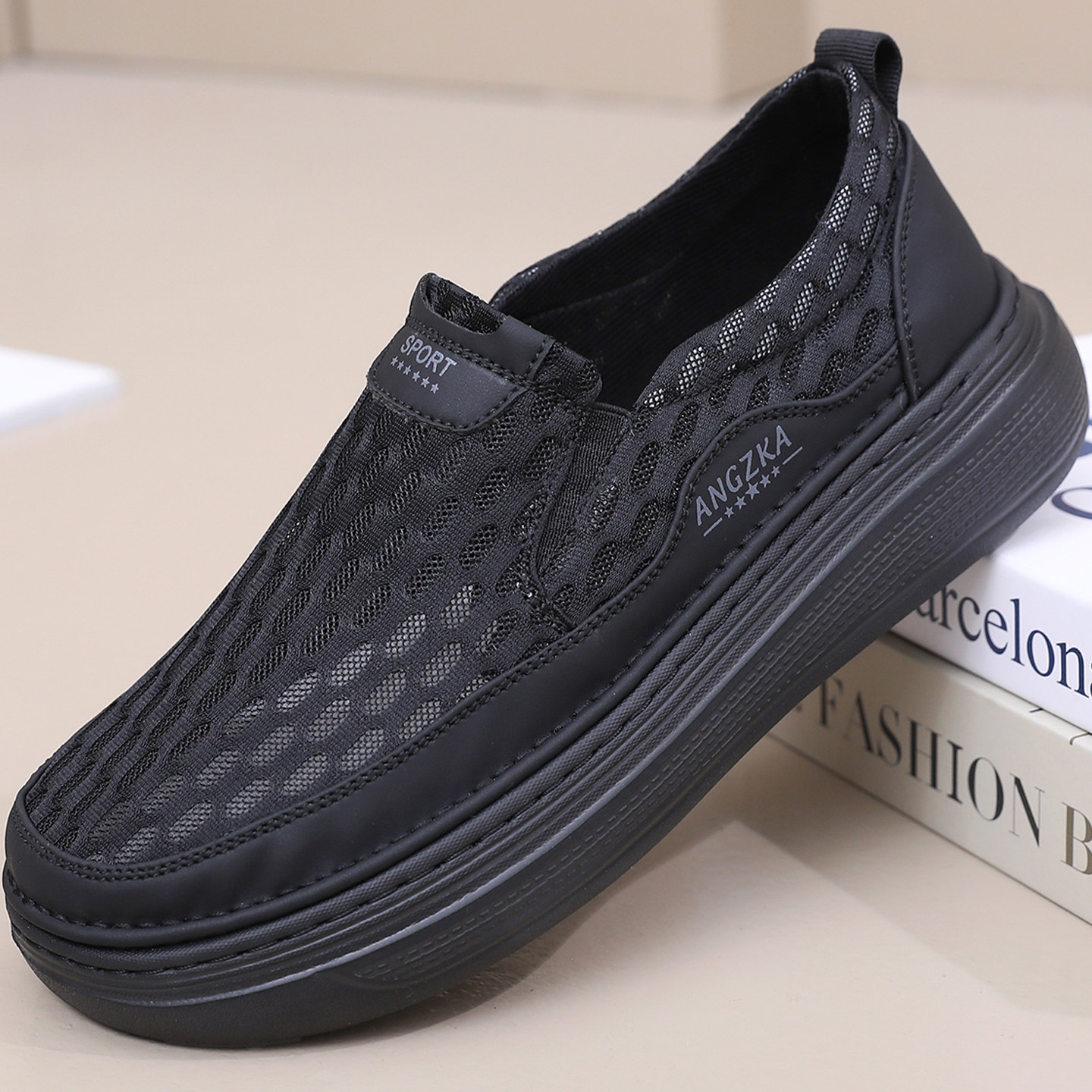 老北京休闲网面布鞋男大镂空网眼透气男鞋日常百搭懒人不闷脚网鞋主图