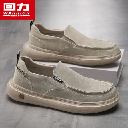 回力男鞋夏季工作开车帆布透气轻便防滑男士懒人一脚蹬老北京布鞋