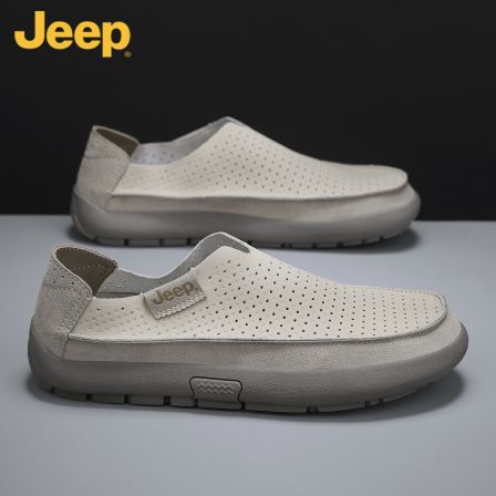 jeep吉普男鞋2026新款春夏透气百搭运动休闲鞋男士一脚蹬英伦潮鞋