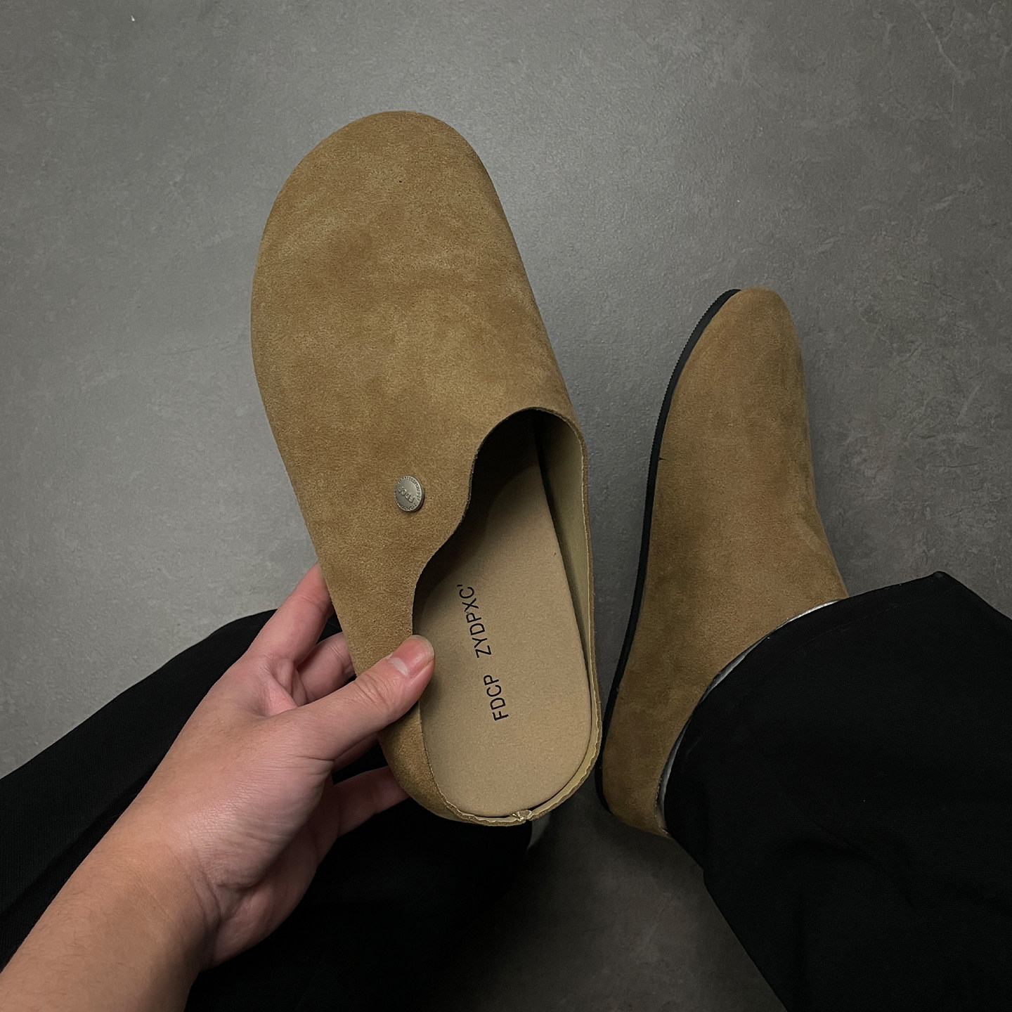 老钱风穆勒拖鞋男夏季外穿办公室慵懒一脚蹬男士包头勃肯软底半拖主图