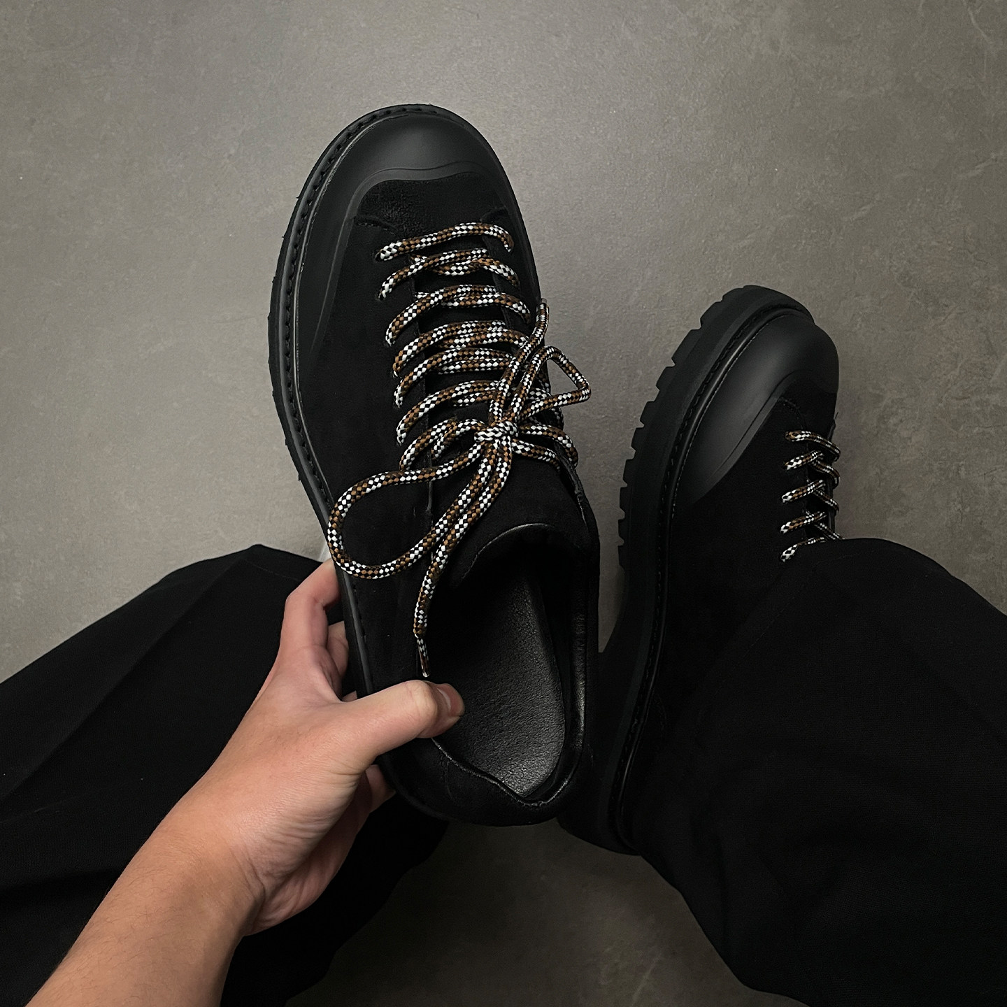 潮牌翻毛德比鞋男休闲厚底英伦皮鞋男增高百搭休闲圆头户外登山鞋主图