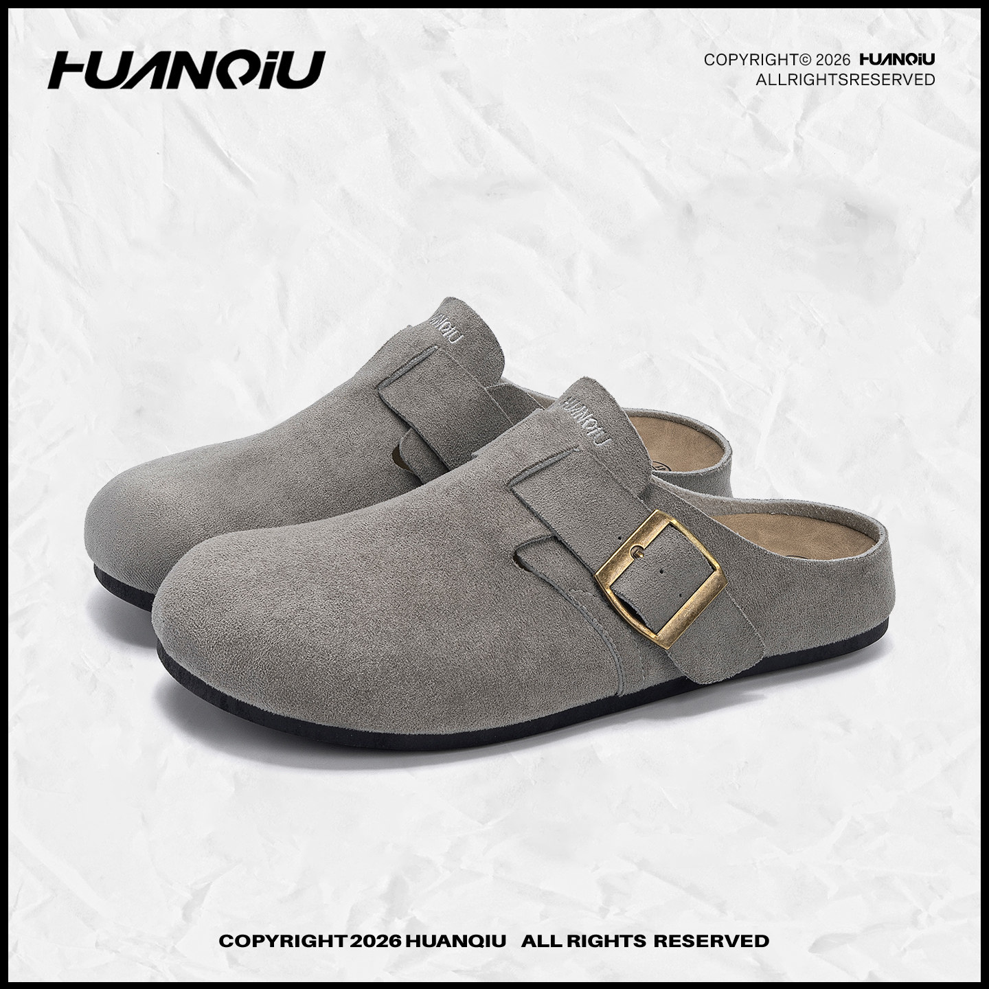 环球半拖勃肯鞋男款春夏季2026新款百搭一脚蹬懒人鞋休闲增高男鞋主图