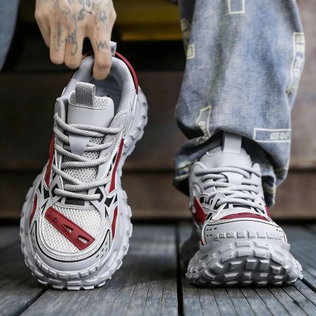 男鞋春季新款厚底增高耐磨男士老爹鞋青少年休闲运动百搭高级潮鞋