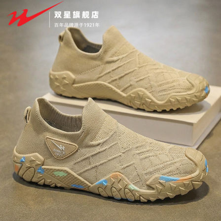 双星一脚蹬男鞋2026新款春季网面透气网鞋男士运动休闲开车袜子鞋