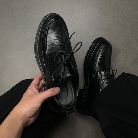 男士皮鞋2026新款商务正装新郎结婚德比鞋厚底手抓纹休闲商务鞋子