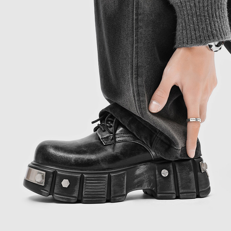 cleanfit铁头德比鞋男亚文化COS痞帅皮鞋英伦厚底增高大头亚比鞋主图