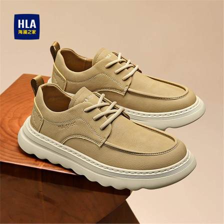 海澜之家男鞋2026新款英伦风休闲复古商务皮鞋工装鞋增高休闲板鞋