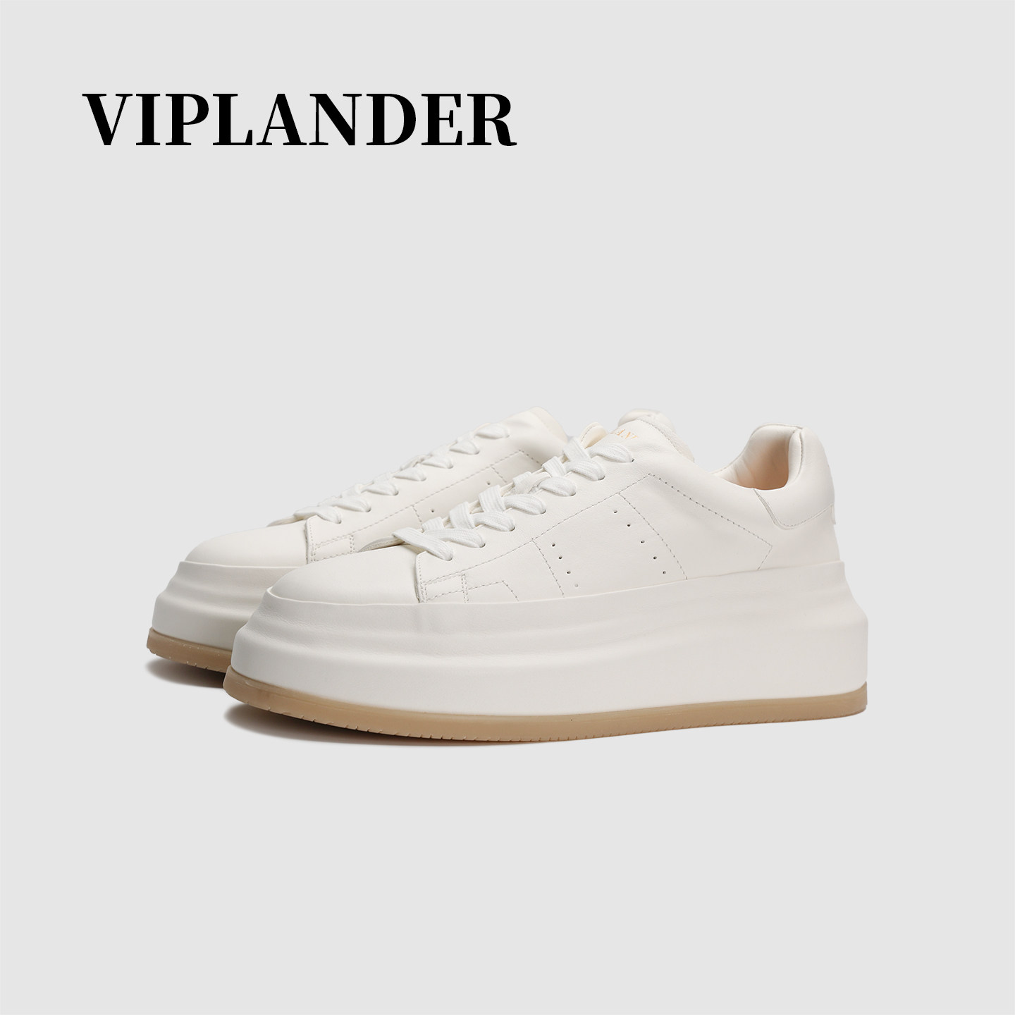 【自成格物】VIPlander春季新款小白鞋马皮简约休闲板鞋男2510-5主图