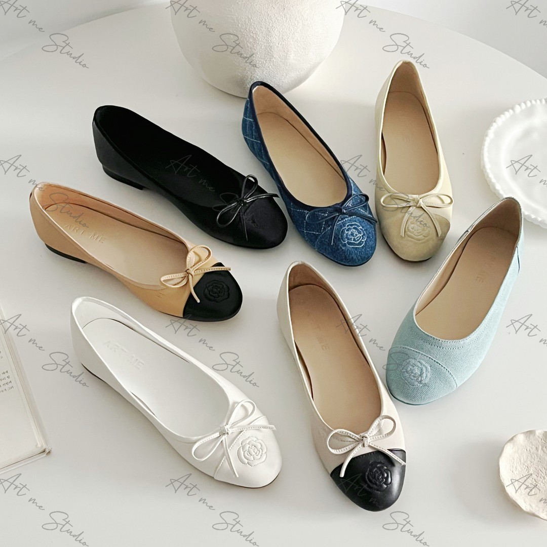 【ART ME】山茶花拼色一脚蹬舒适脚感浅口七色芭蕾单鞋w26021主图