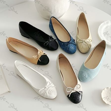 【ART ME】山茶花拼色一脚蹬舒适脚感浅口七色芭蕾单鞋w26021